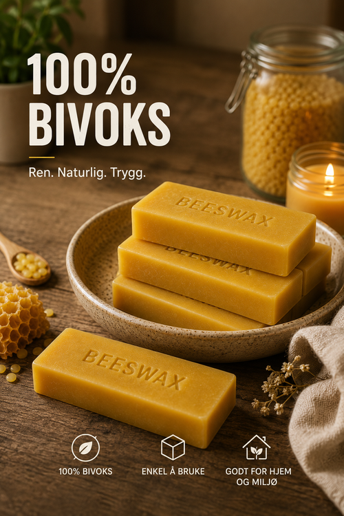 Bivoks-blokk – naturlig bivoks for Vokshus brødpose