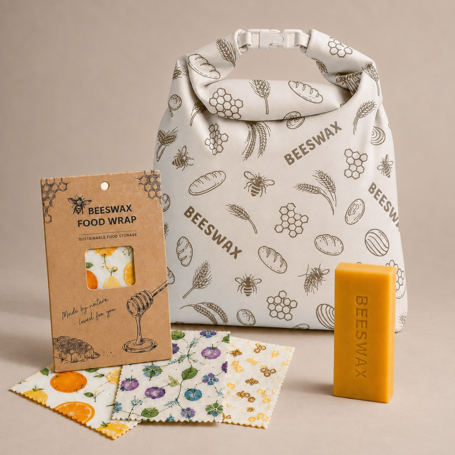 Starter Set: Vokshus bread bag, beeswax block and beeswax wraps