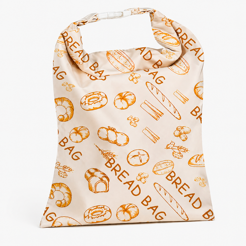 Vokshus brødpose i bivoks-foret bomull og lin med drawstring-lukking — for hjemmebakt sourdough