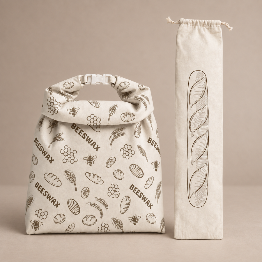 Bread duo — 1 bread bag and 1 baguette bag