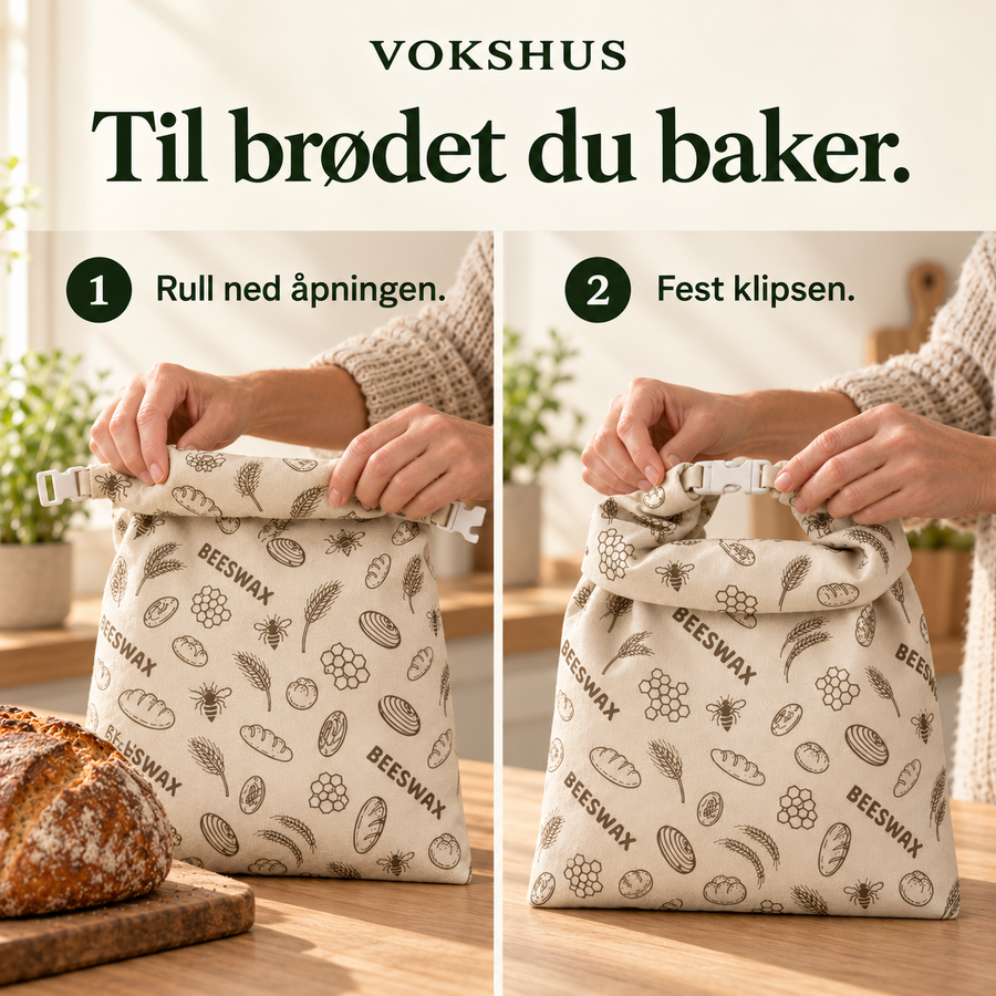 2 Vokshus brødposer og 3 bivoks-blokker